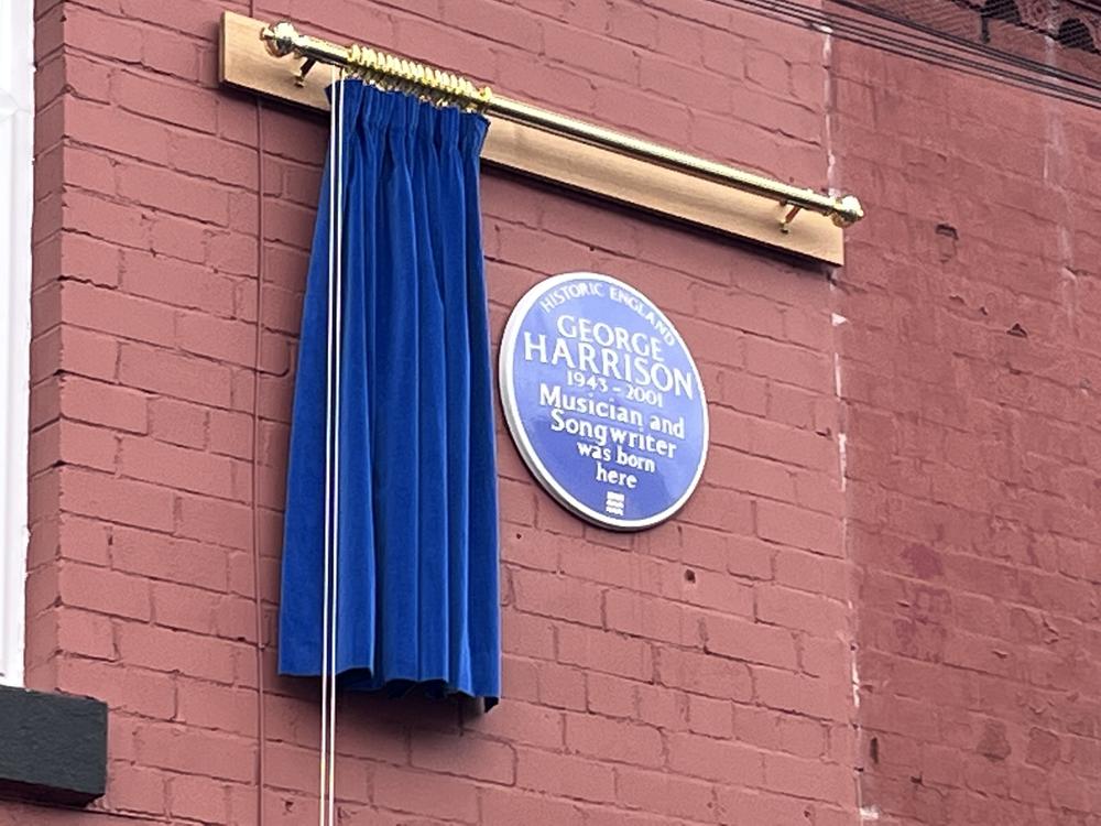 Historic England blue plaque for George Harrison at 12 Arnold Grove Wavertree Liverpool