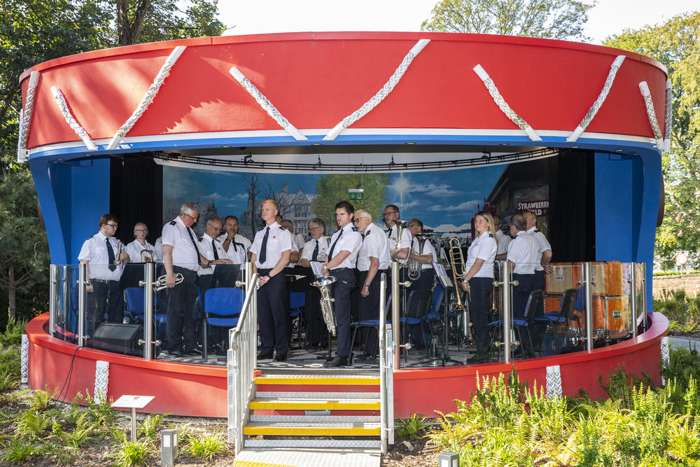 Liverpool Walton Salvation Army Band on the Strawberry Field bandstand